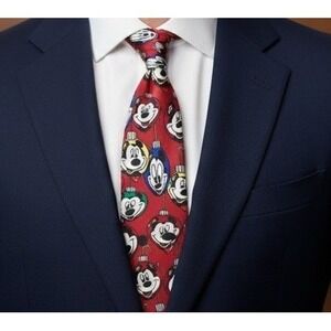 Mickey Unlimited Disney Mickey Mouse Christmas Ornament Red Tie Necktie Made USA